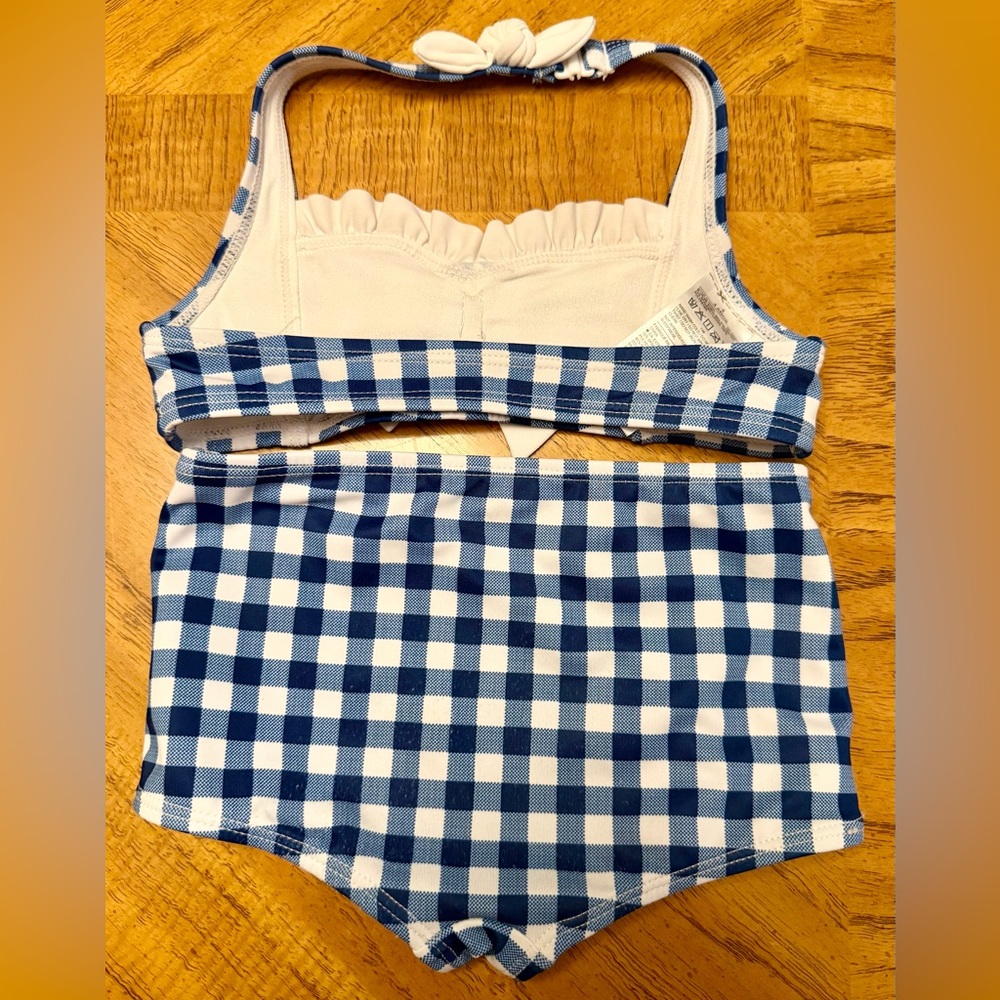 Janie and Jack Gingham Ruffle Swimsuit Set – Size 4T - Picture 2 of 3